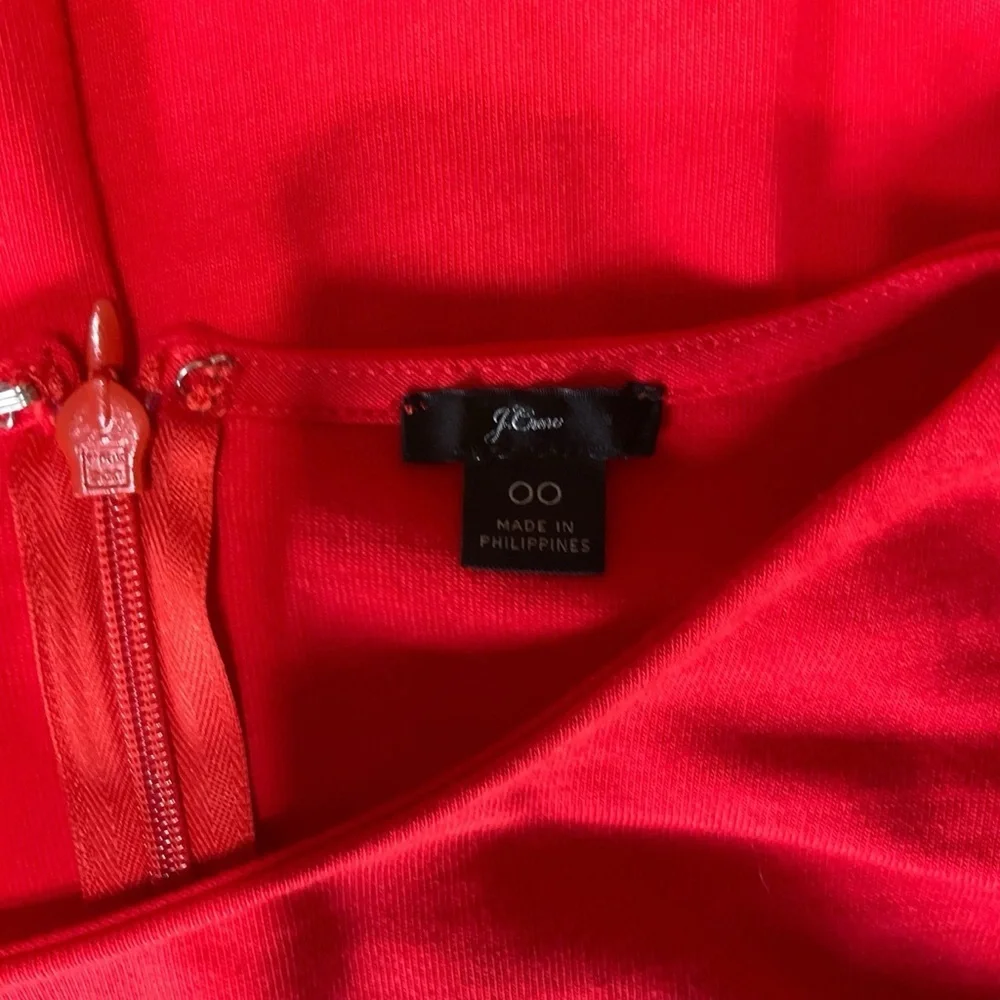 J.Crew Red Long Sleeve Sheath Dress – 100% Cotton, Size 00
